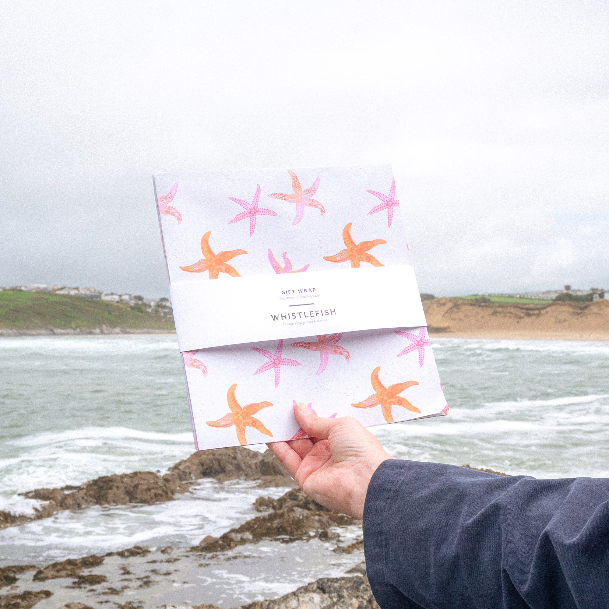 Wrapping Paper-GWP93 - Seagrass Starfish Wrapping Paper-Whistlefish