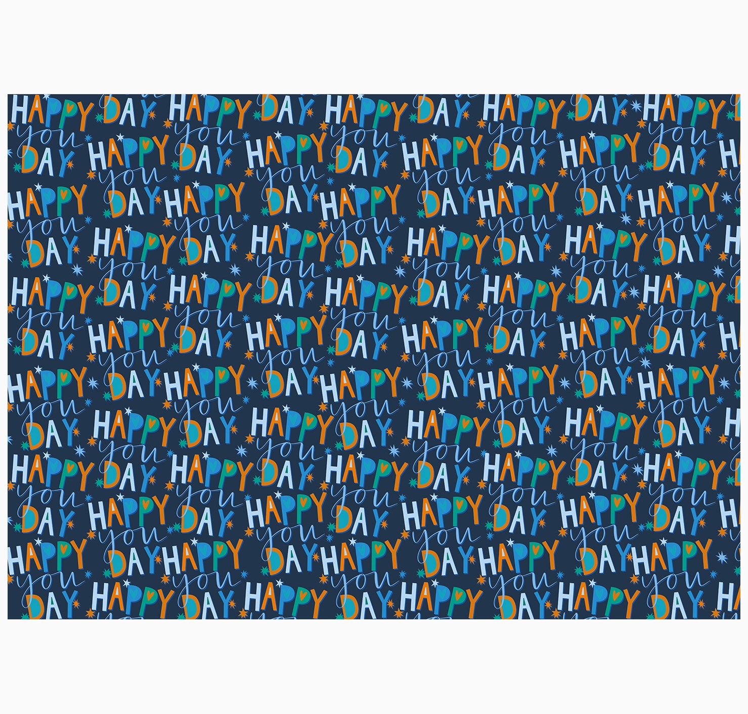 Wrapping Paper-GWP95 - Happy You Day Navy Wrapping Paper-Whistlefish