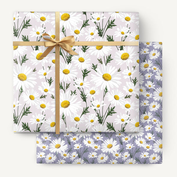 Wrapping Paper - WWP111 - Blue & White Daisy Wrapping Paper - 