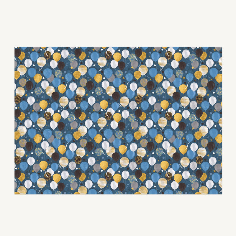 Wrapping Paper - WWP117 - Blue Balloons Gift Wrap - BLUE BALLOONS GIFT WRAP - Wrapping Paper - Whistlefish