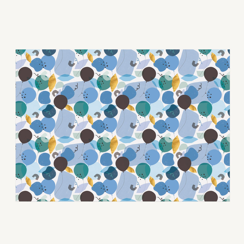Wrapping Paper - WWP117 - Blue Balloons Gift Wrap - BLUE BALLOONS GIFT WRAP - Wrapping Paper - Whistlefish