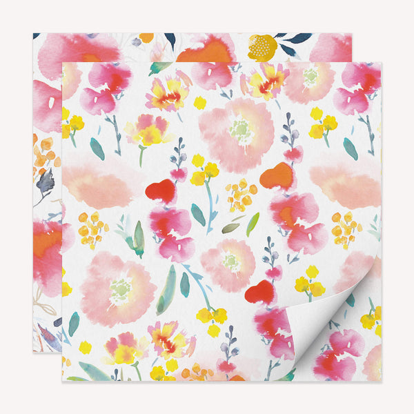 Mothers Day Wrapping Paper,Beautiful Watercolour Stunning Flowers Wrapping  Paper