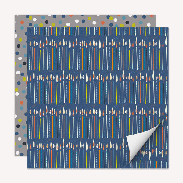 Wrapping Paper - WWP56 - Candles and Spot Wrapping Paper - Candles and Spot Wrapping Paper - Gift Wrap - Whistlefish