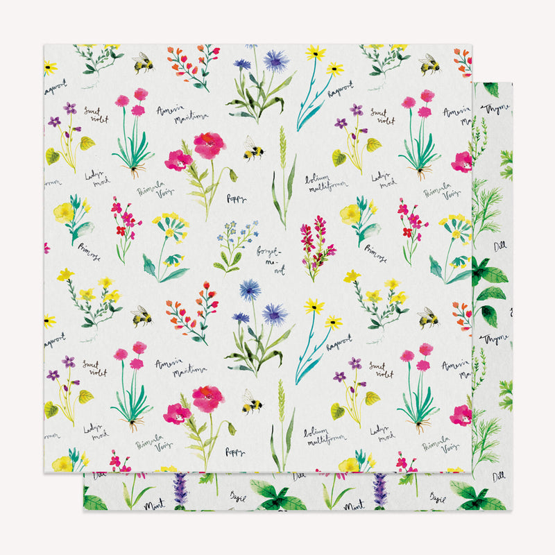 Wrapping Paper - WWP70 - Wildflower Herbs Wrapping Paper - Wildflower Herbs Wrapping Paper - Whistlefish
