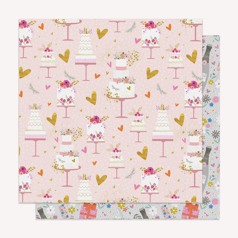 Wrapping Paper - WWP74 - Champagne and Cake Wrapping Paper - Champagne and Cake Wrapping Paper - Whistlefish