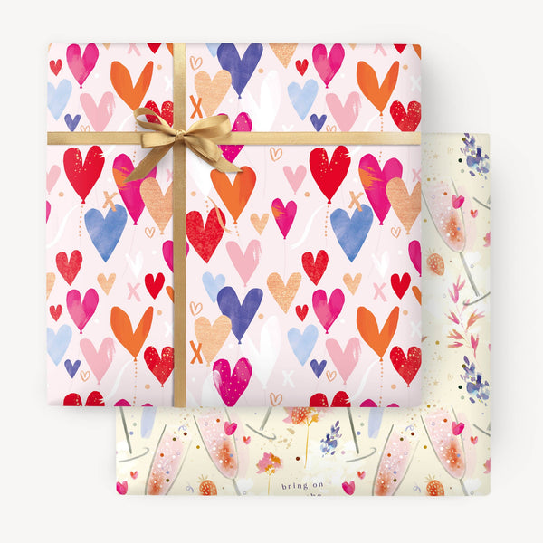 Wrapping Paper - WWP97 - Bubble & Hearts Wrapping Paper - 