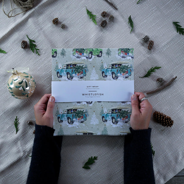 Wrapping Paper - WWX303 - Dog Landrover Wrapping Paper - Dog Landrover Wrapping Paper - Whistlefish