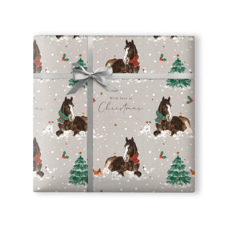 Wrapping Paper - WWX309 - Clydesdales and Chickens Wrapping Paper - 