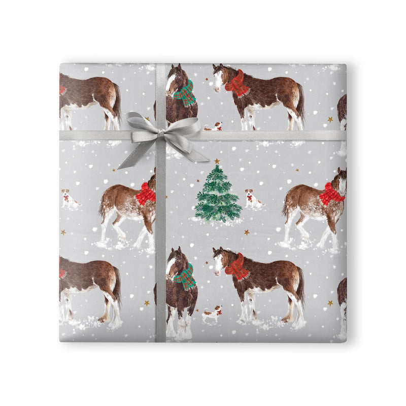 Wrapping Paper - WWX312 - Clydesdales and Dog Wrapping Paper - 