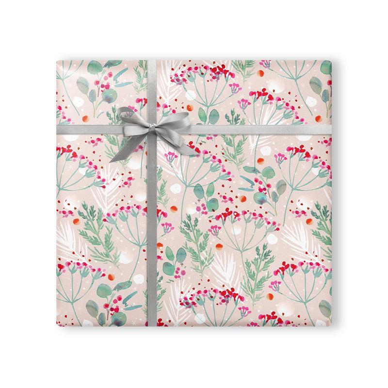 Wrapping Paper - WWX316 - Ink Pink Plant Wrapping Paper - 