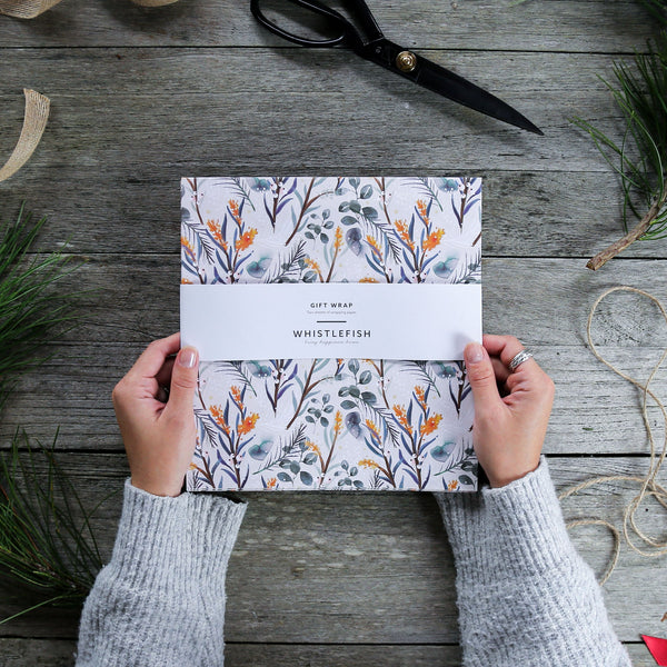 Wrapping Paper - WWX322 - Ink Orange Foliage Wrapping Paper - Ink Orange Foliage Wrapping Paper - Whistlefish