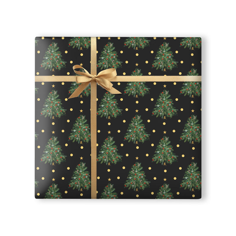 Wrapping Paper - WWX324 - Dark Christmas Tree Wrapping Paper - 