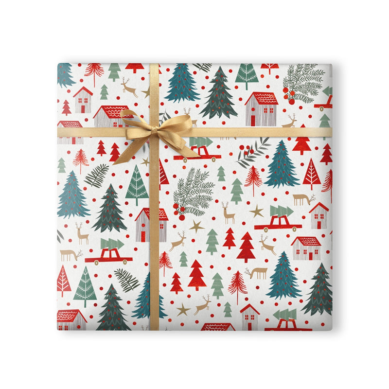 Wrapping Paper - WWX326 - House and Tree Wrapping Paper - 