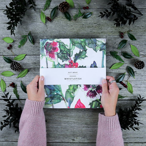 Wrapping Paper - WWX327 - Poinsettia Wrapping Paper - Poinsettia Wrapping Paper - Whistlefish