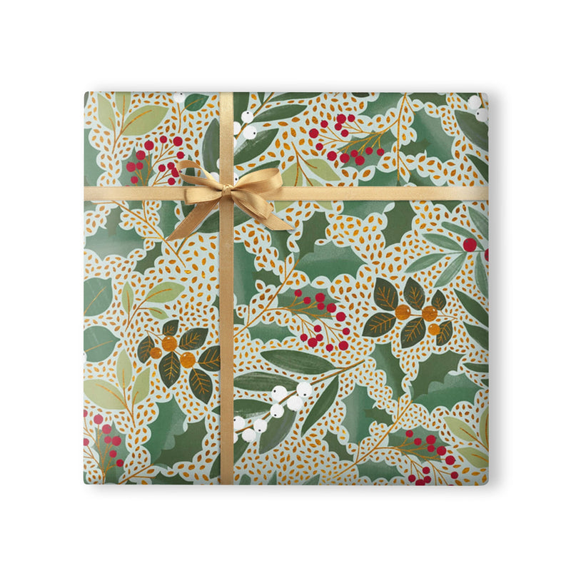Wrapping Paper - WWX333 - Festive Foliage Wrapping Paper - 