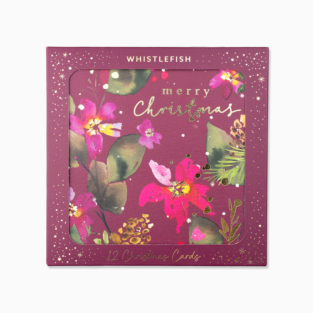 Deep Winter Floral Christmas Card Pack - Whistlefish