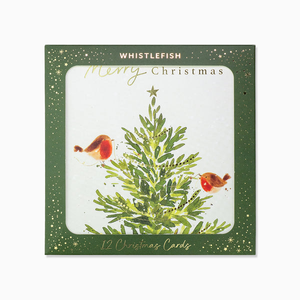Christmas Card Pack-XPK26-003 - Golden Trees Christmas Card Pack-Whistlefish