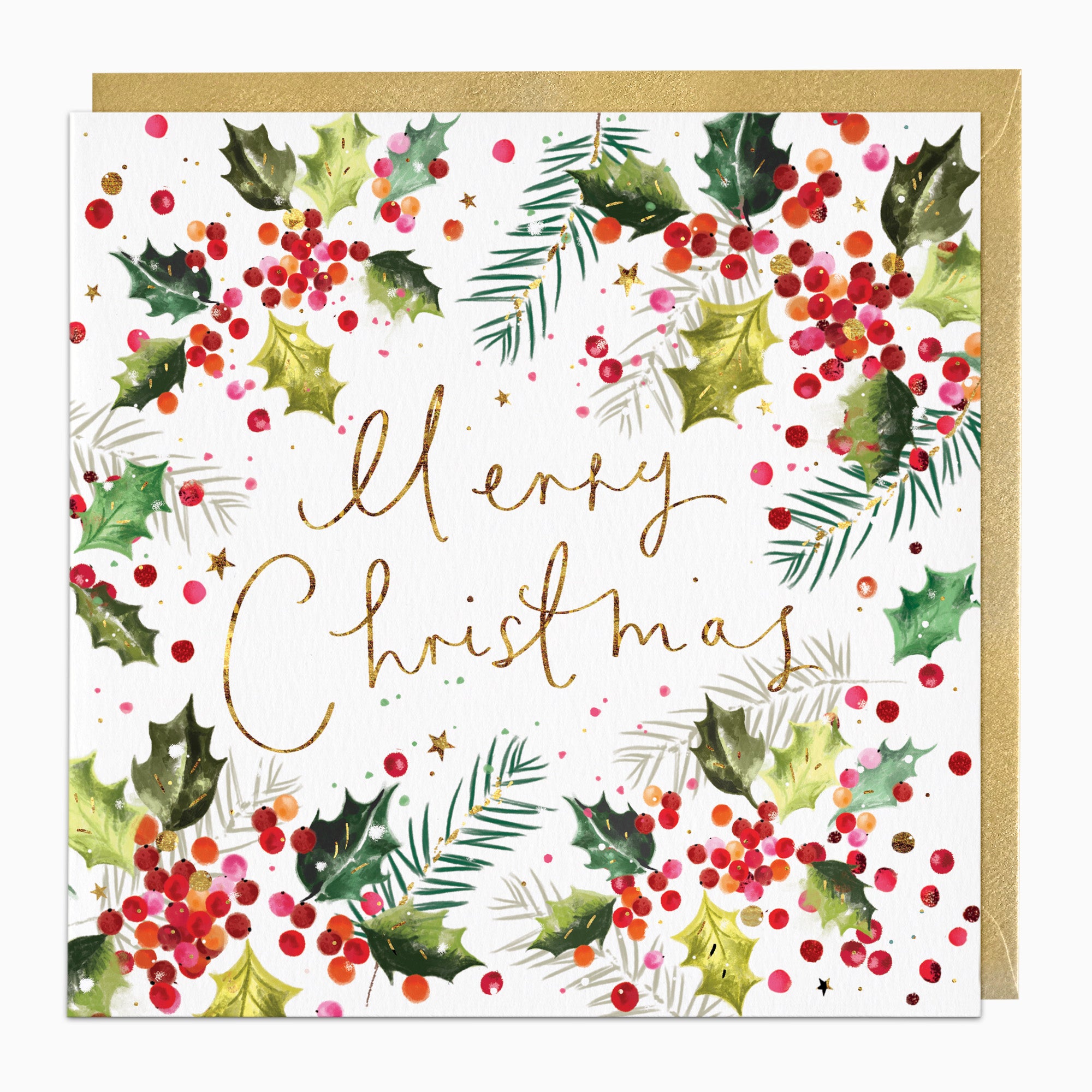 ZA002 - Holly and Winter Berries Christmas Card