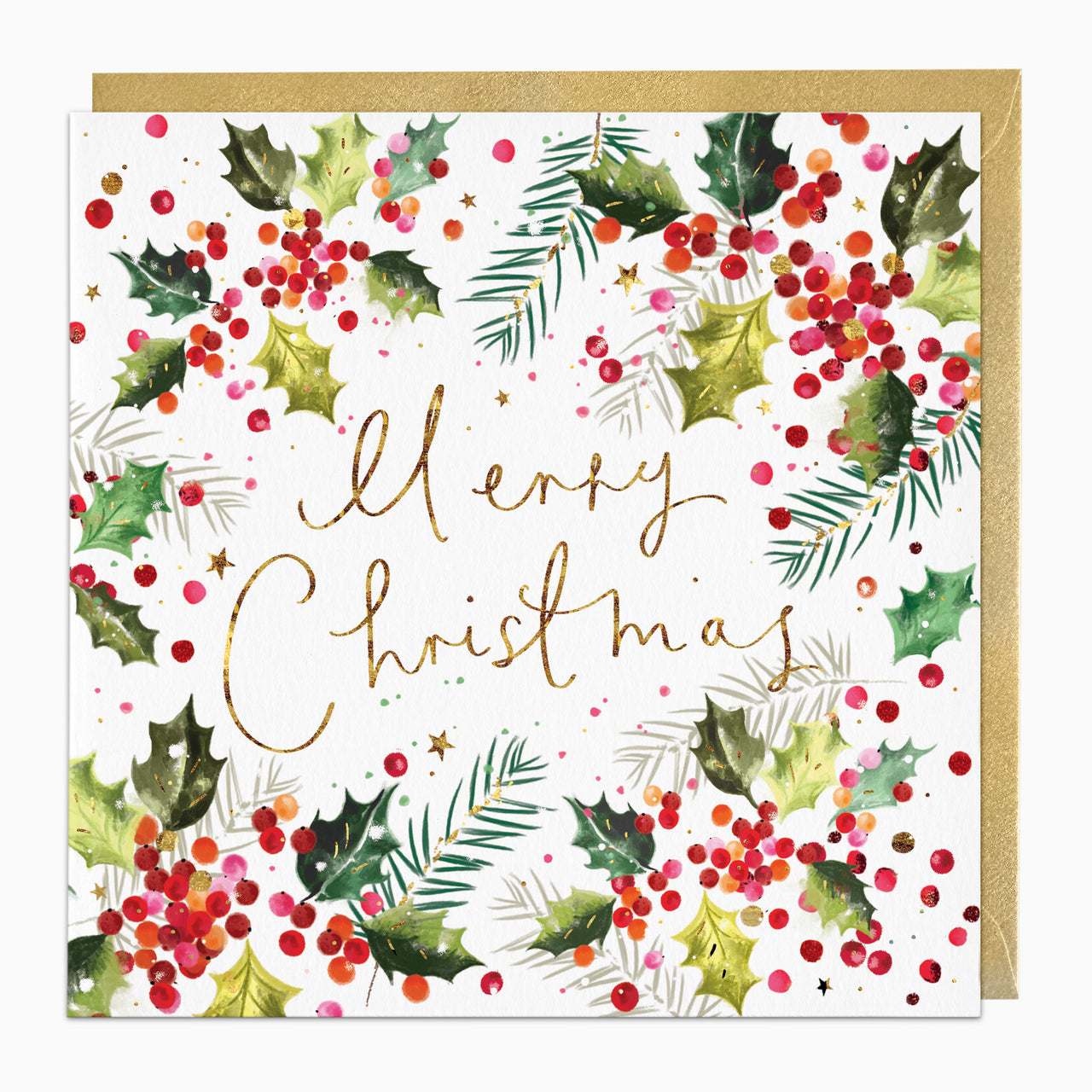 ZA002 - Holly and Winter Berries Christmas Card