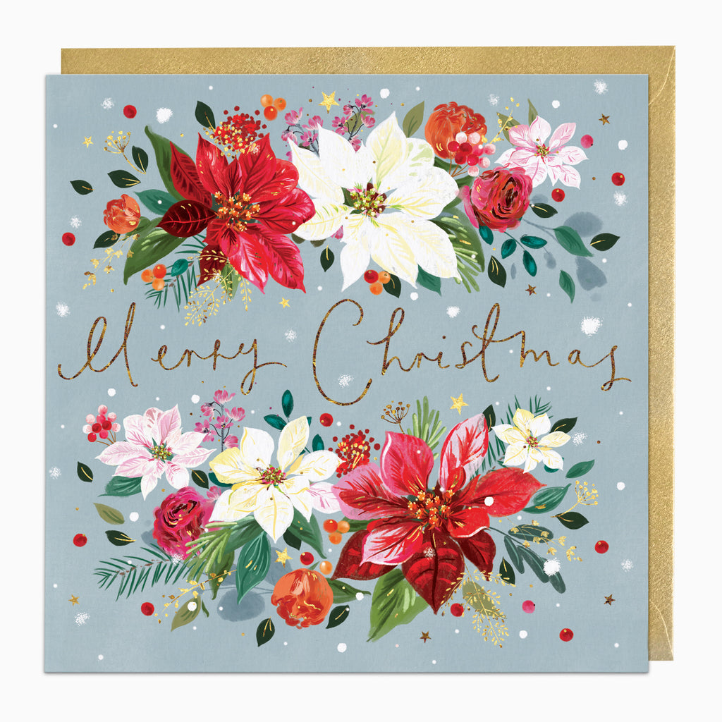 ZA003 - Poinsettia Gathering Christmas Card