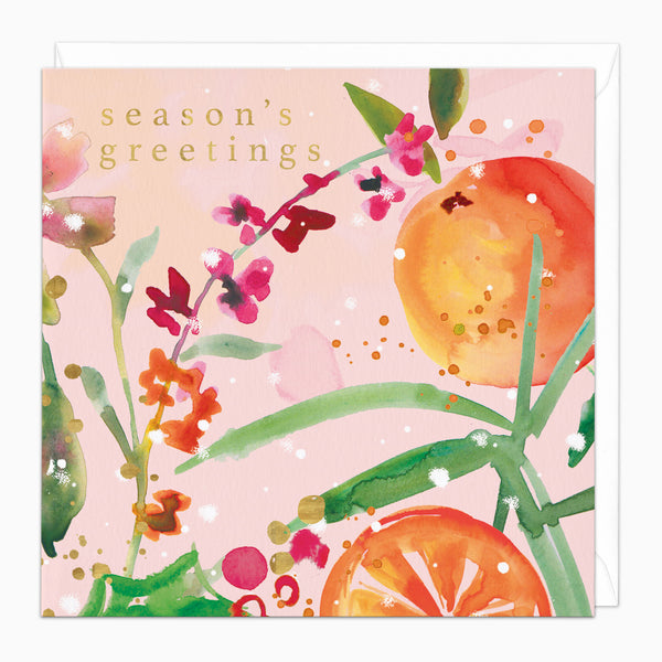 ZA012 - Citrus Winter Blooms Christmas Card