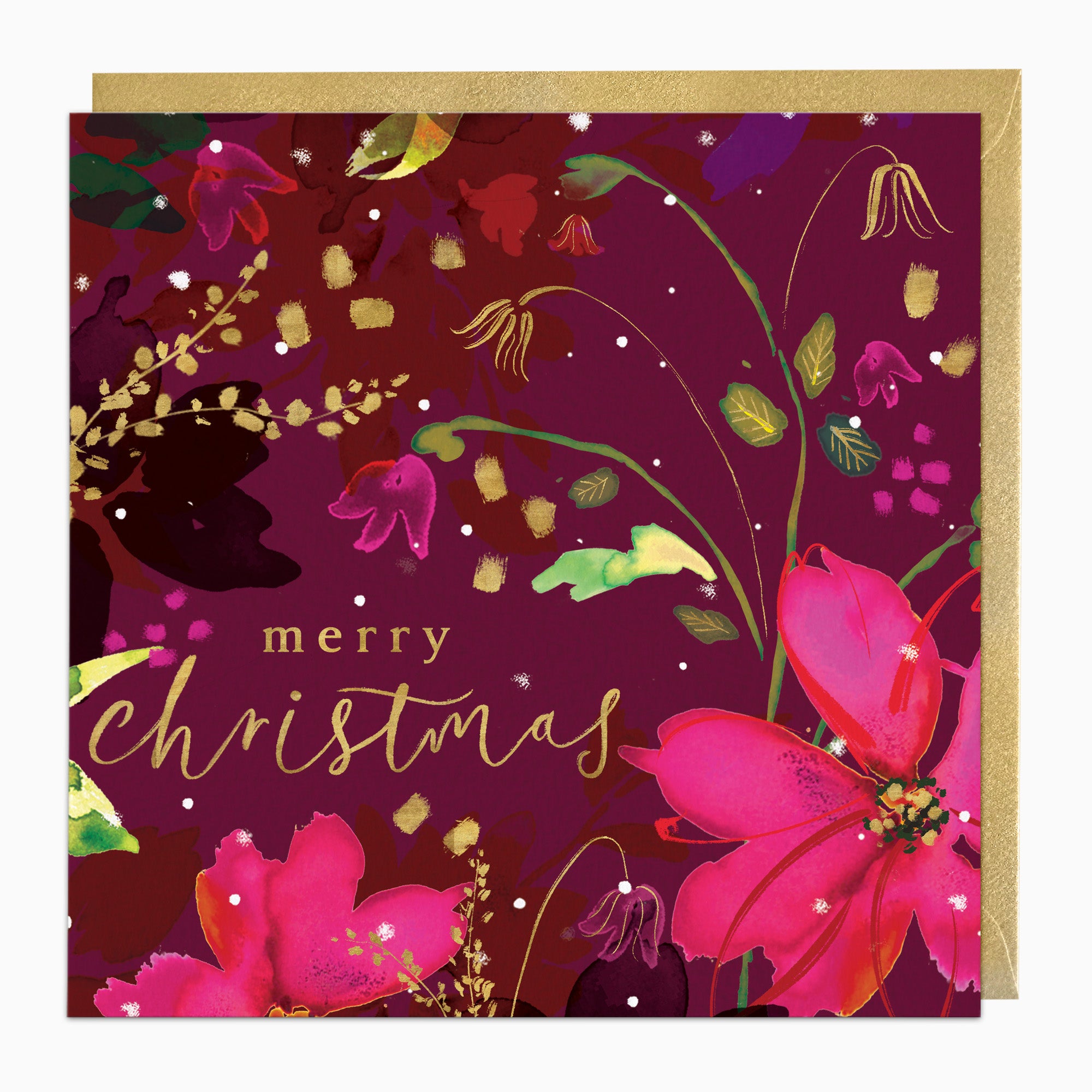 Velvet Winter Flowers Christmas Card - Whistlefish