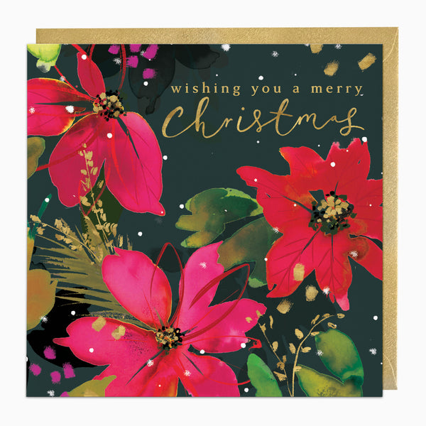 ZA015 - Christmas Poinsettia Glow Christmas Card