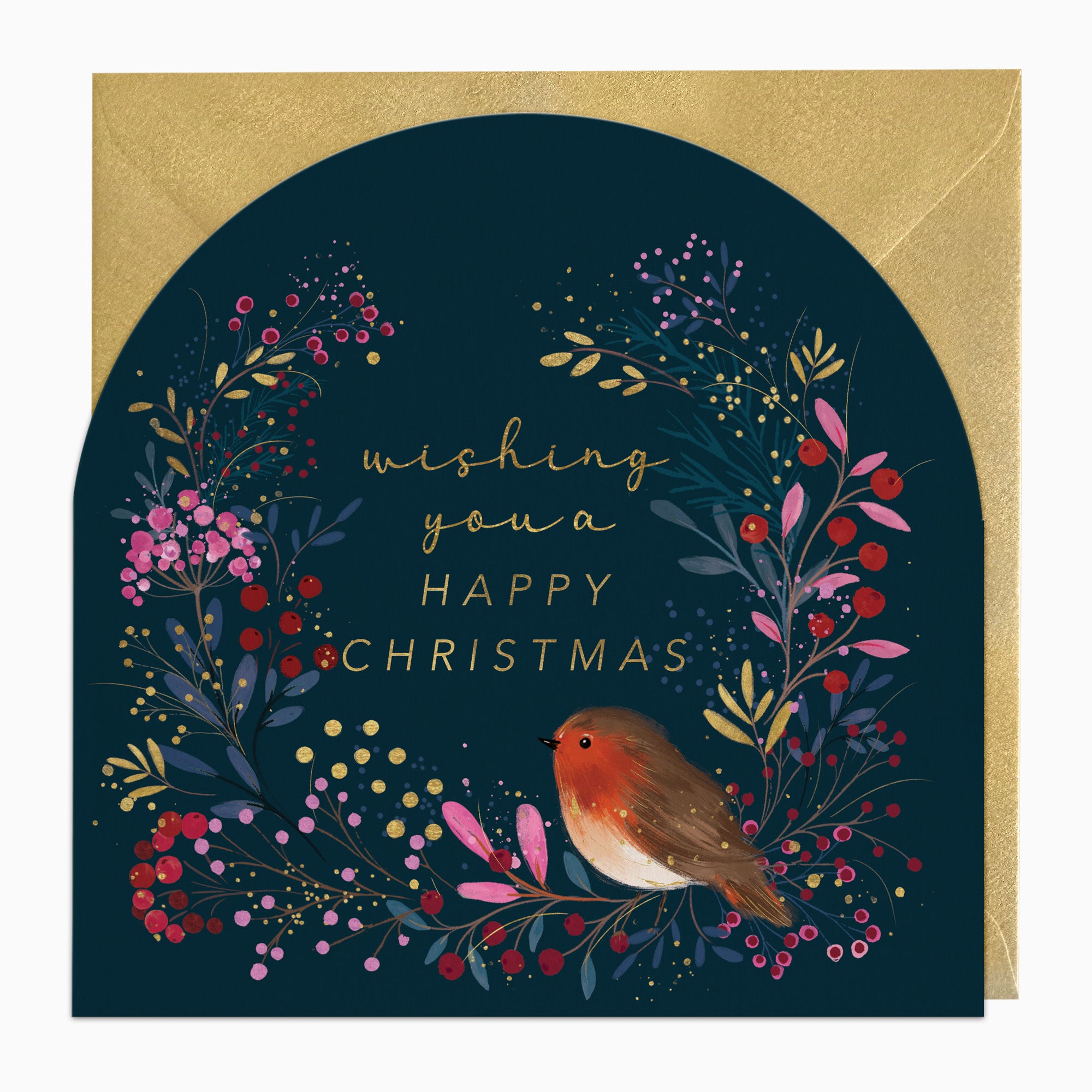 ZA016 - Bursting Berry Robin Christmas Card