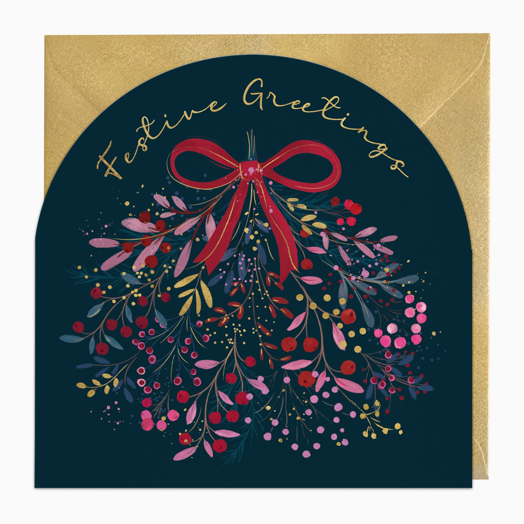 ZA018 - Bursting Berry Mistletoe Christmas Card