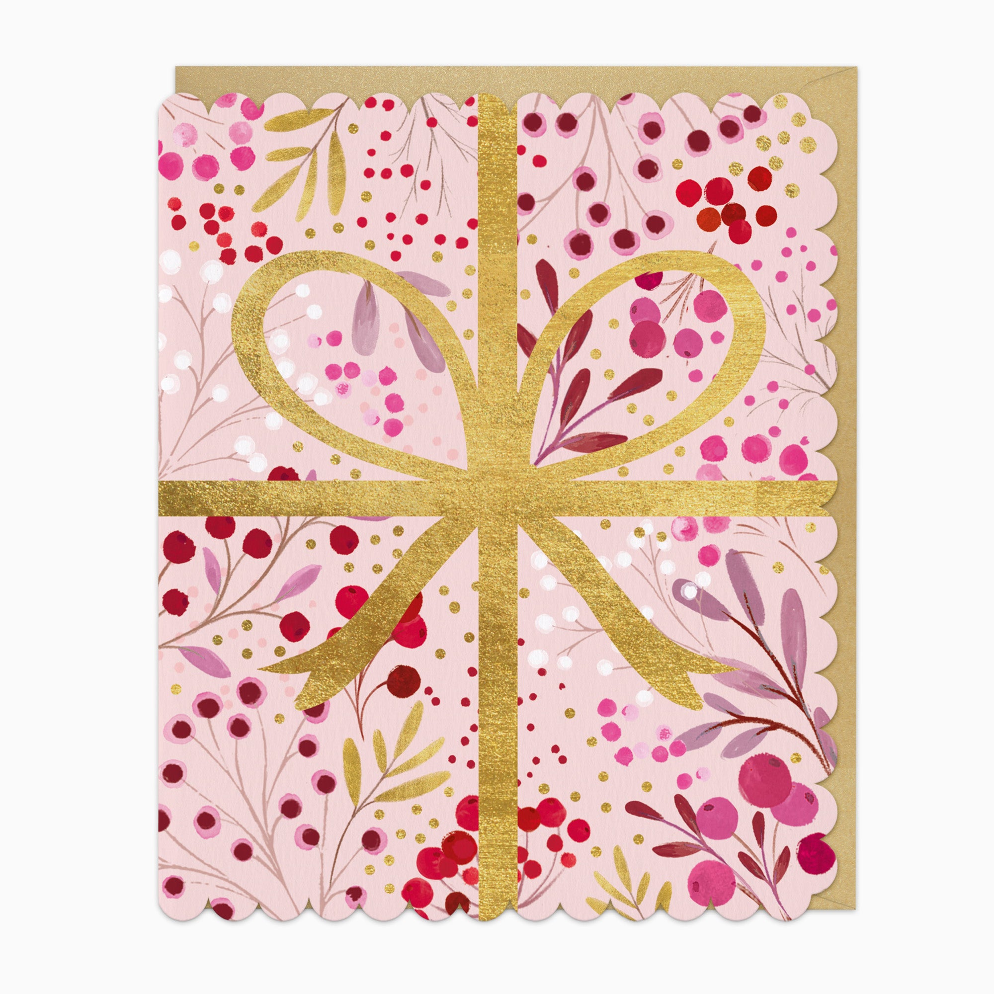 Bursting Berry Ribbon Christmas Card - Whistlefish