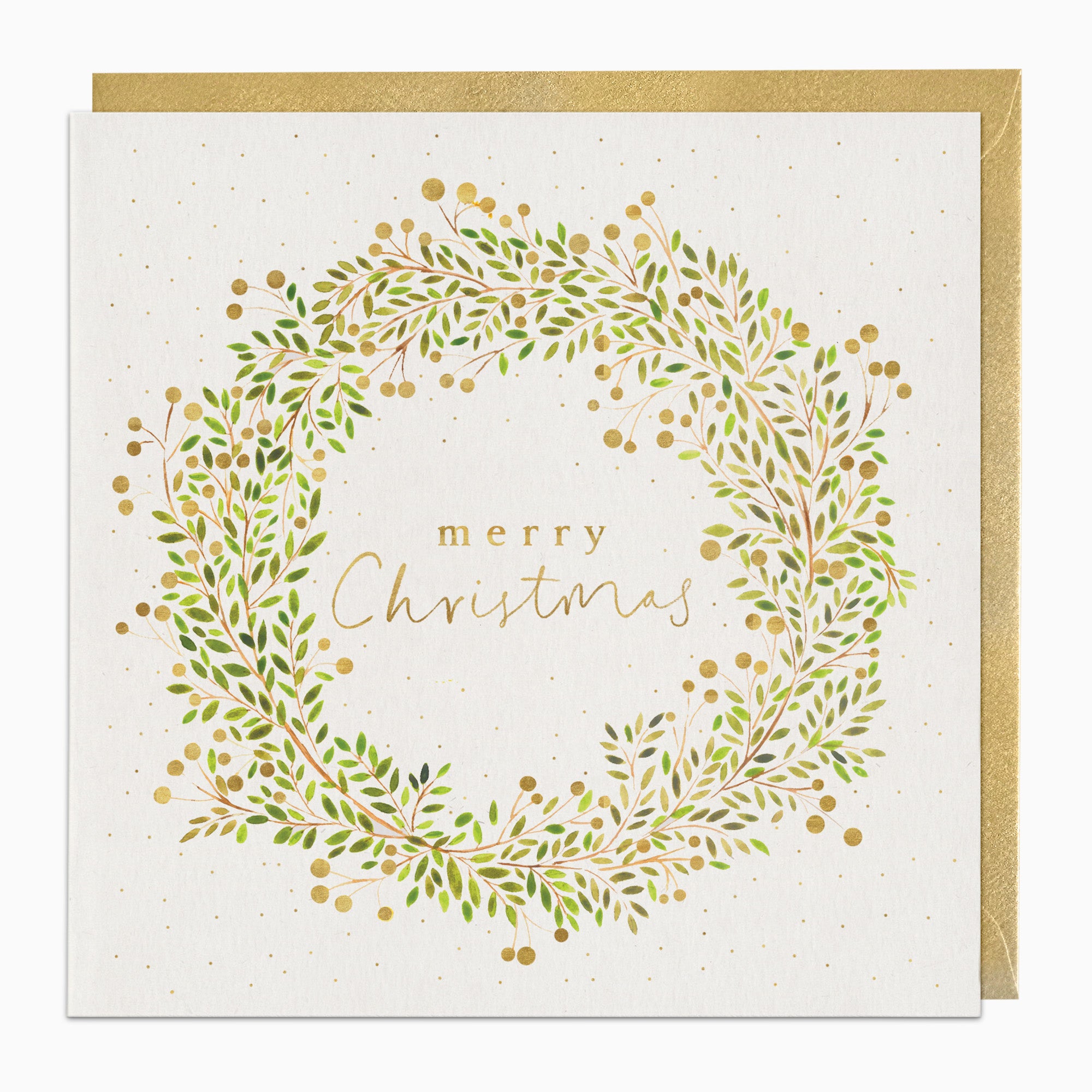 ZA025 - Golden Wreath Christmas Card