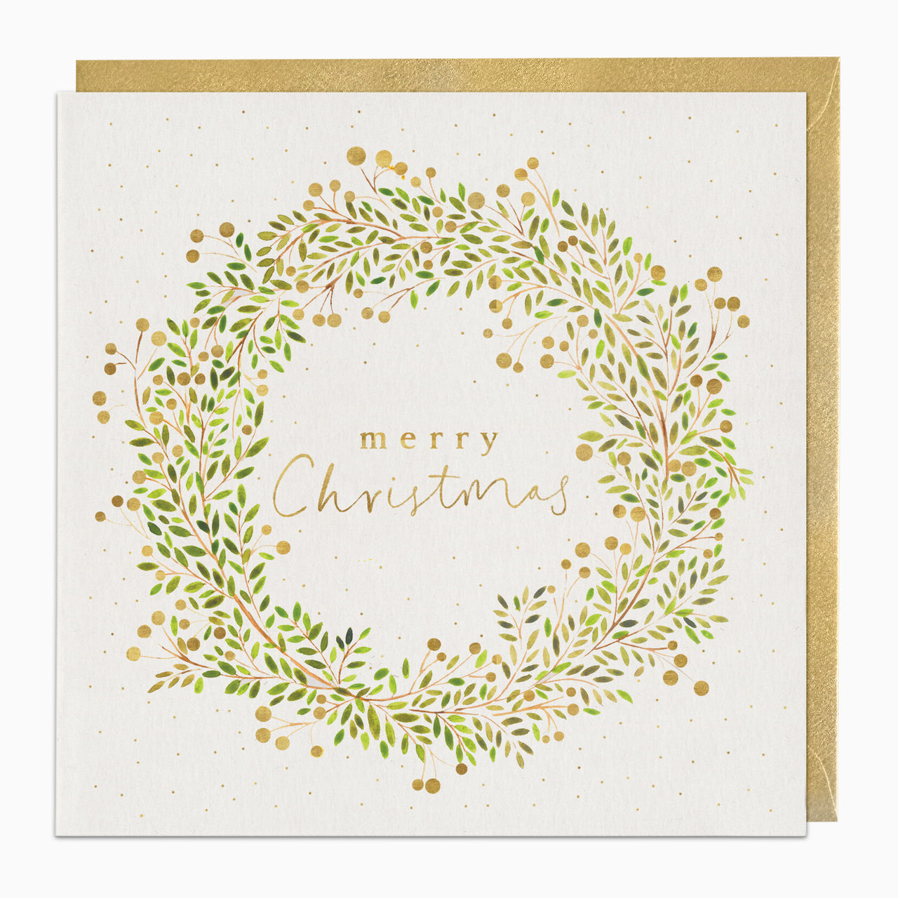 ZA025 - Golden Wreath Christmas Card