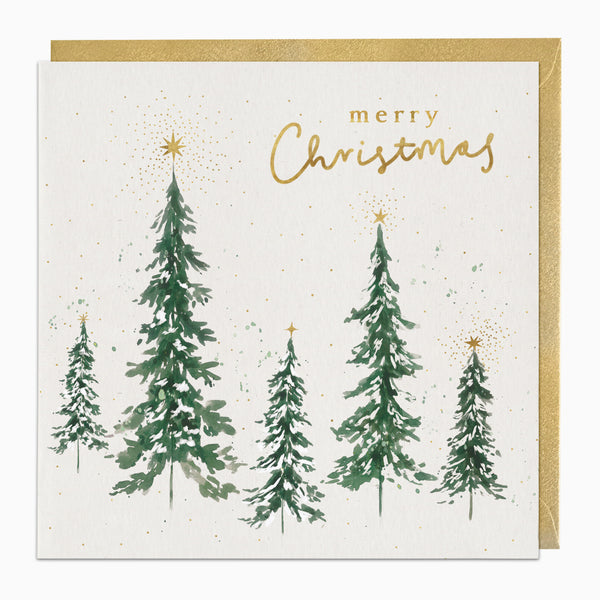 ZA028 - Gold-topped Forest Christmas Card