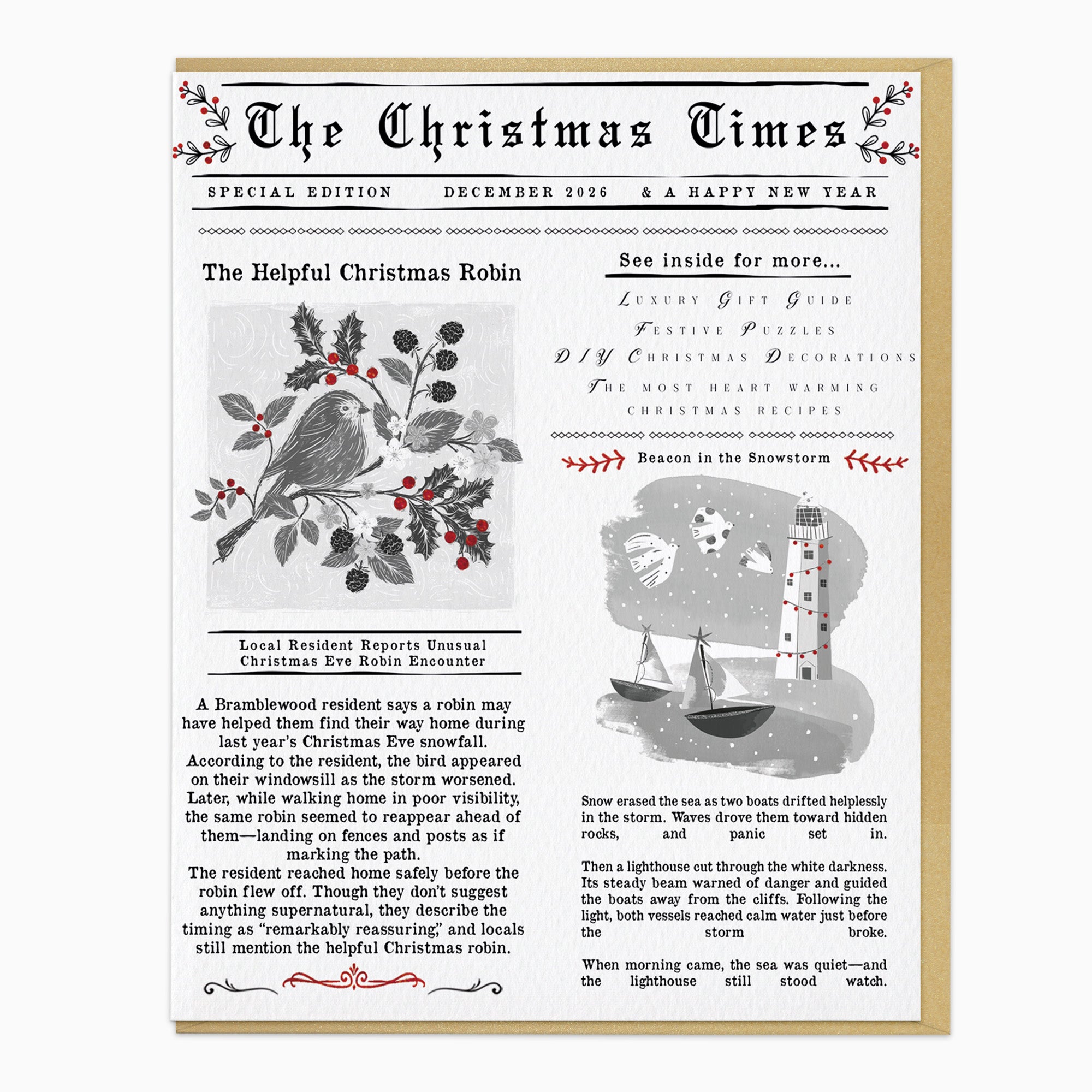 ZA051 - Christmas Chronicles Robin Christmas Card