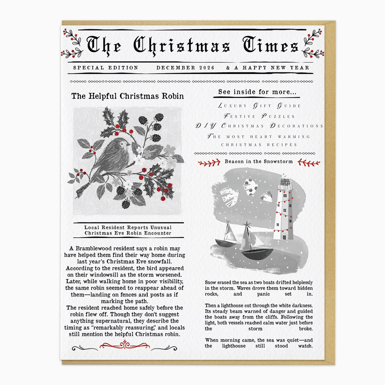 ZA051 - Christmas Chronicles Robin Christmas Card
