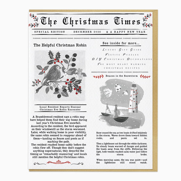 ZA051 - Christmas Chronicles Robin Christmas Card