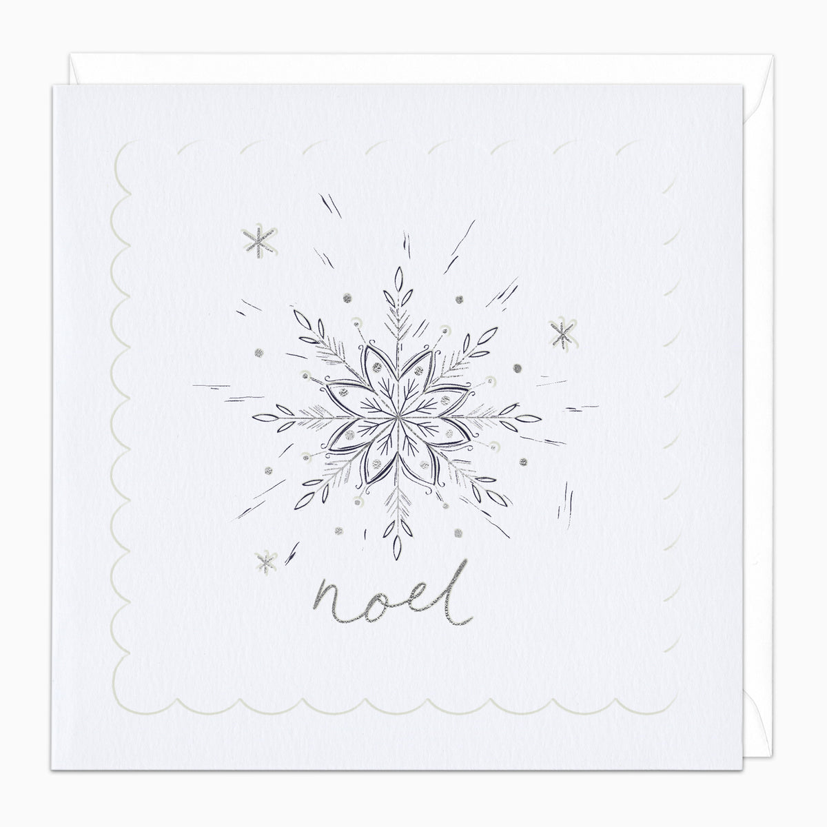 Silver Highlights Noel Star Christmas Card - Whistlefish