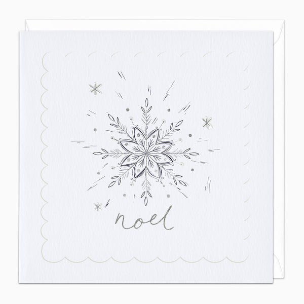 ZA059 - Silver Highlights Noel Star Christmas Card