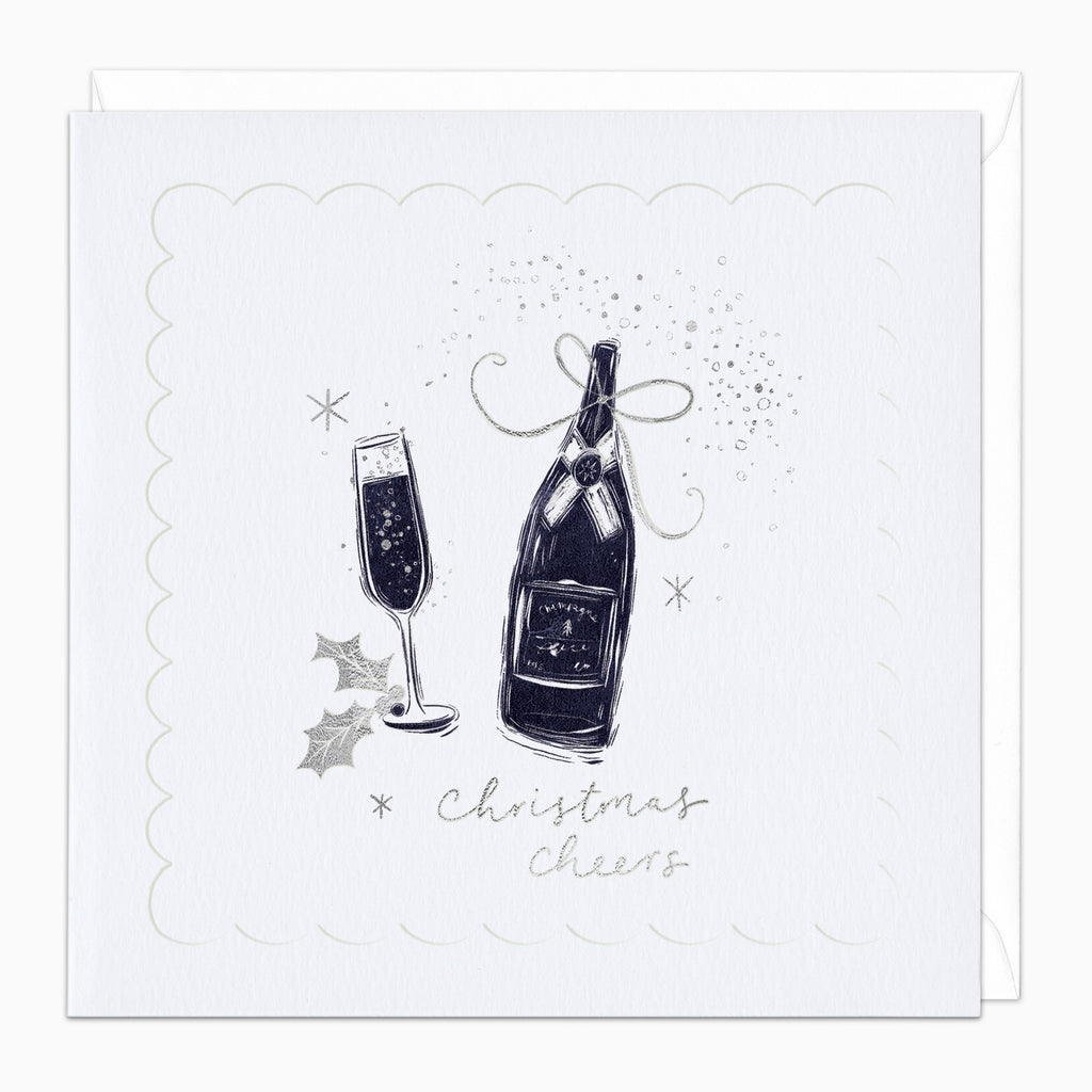 ZA060 - Silver Highlights Cheers Christmas Card