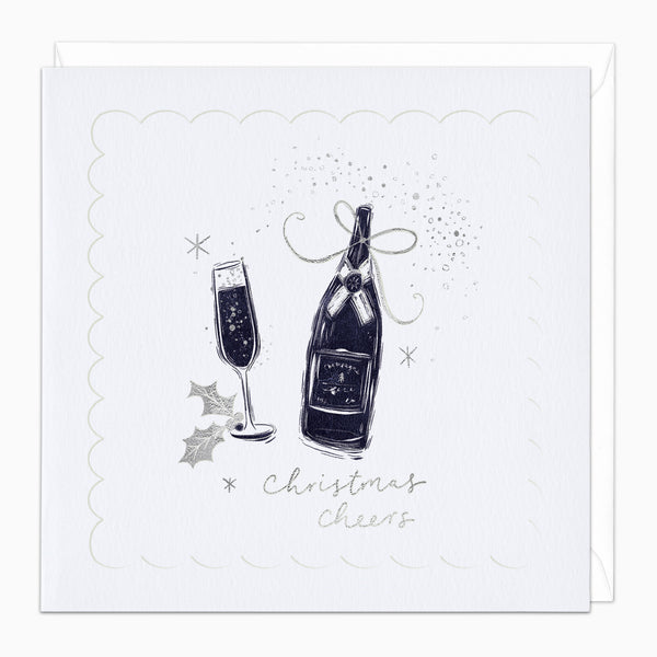 ZA060 - Silver Highlights Cheers Christmas Card