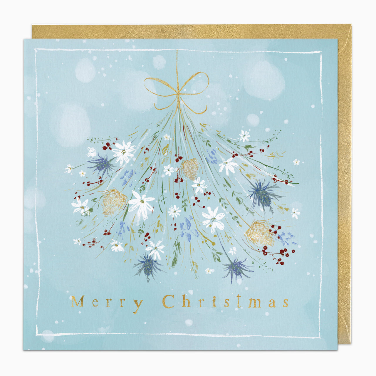 ZA070 - Thistle Hanging Wreath Christmas Card