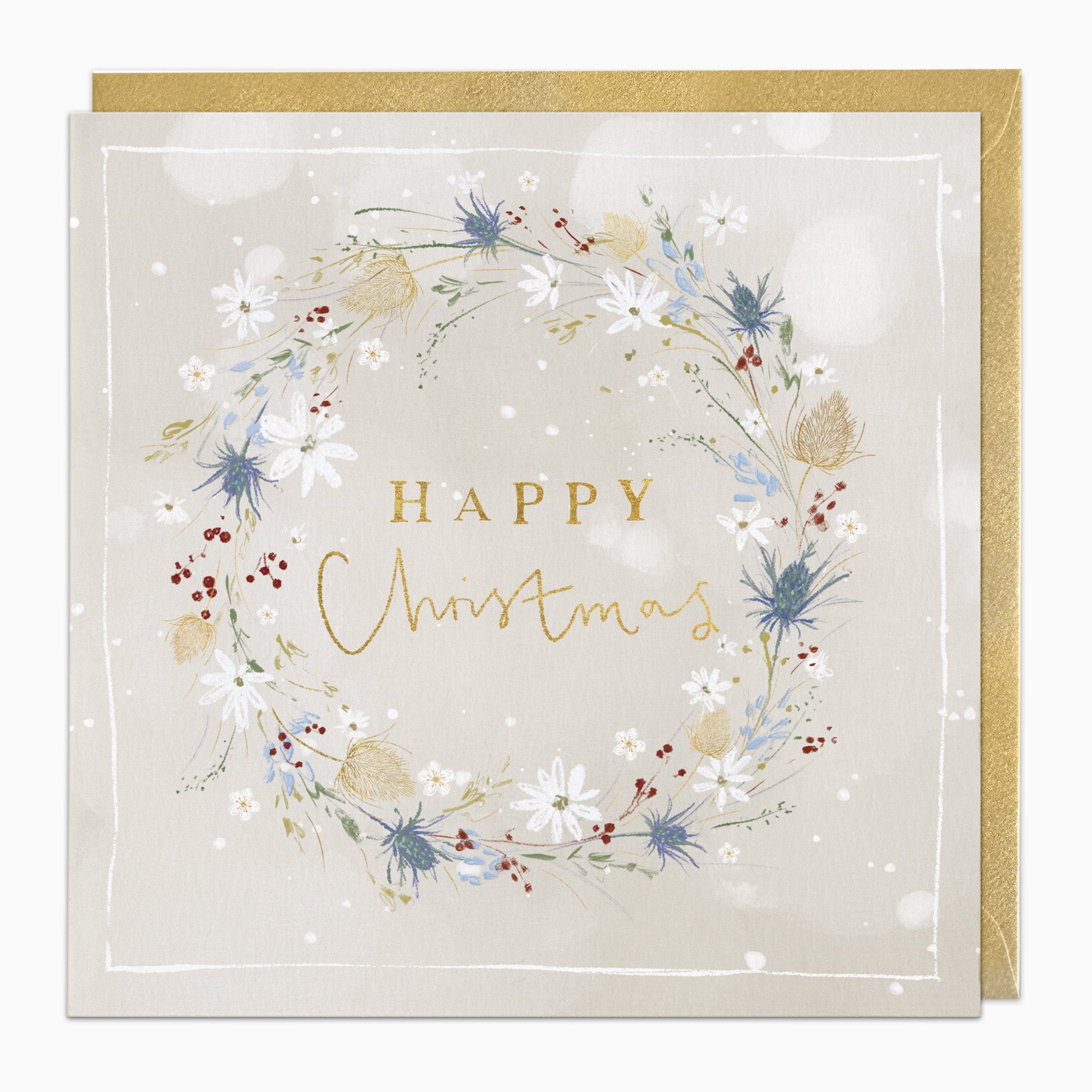 ZA072 - Thistle Wreath Christmas Card