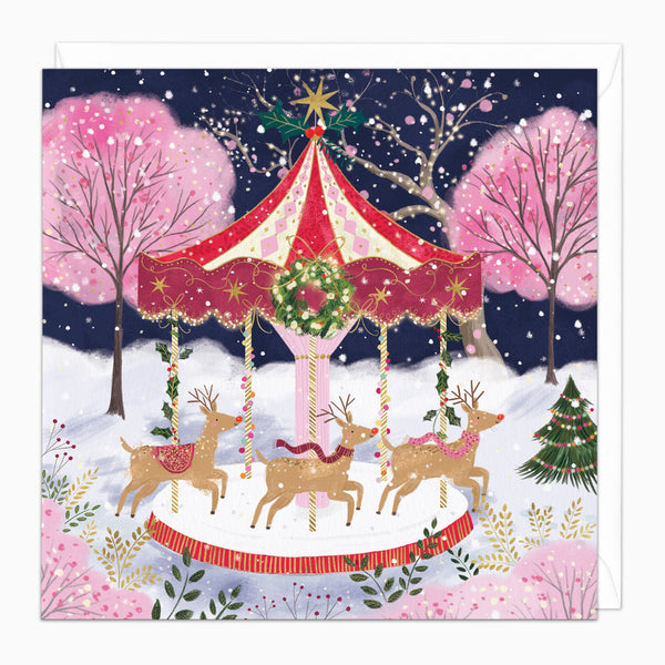 ZA074 - Sugar Plum Carousel Christmas Card