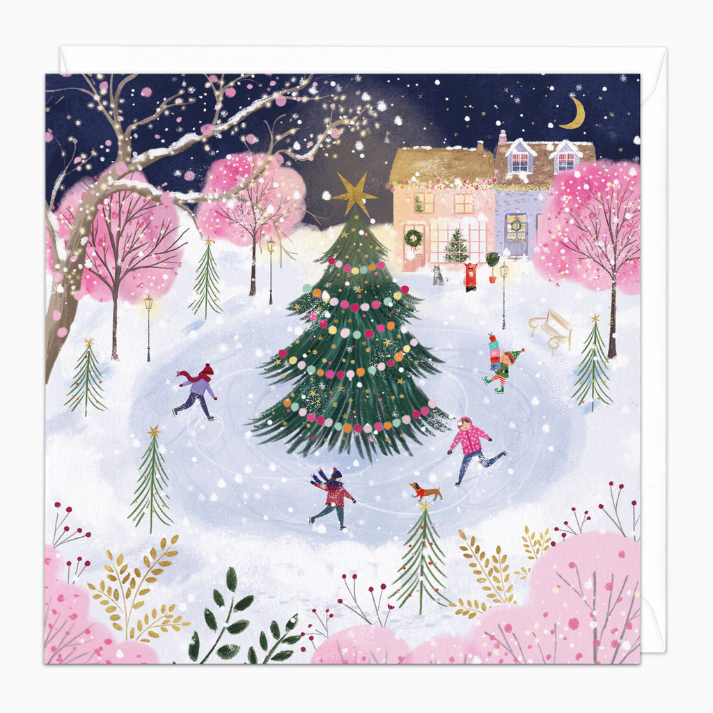 ZA077 - Sugar Plum Skating Christmas Card