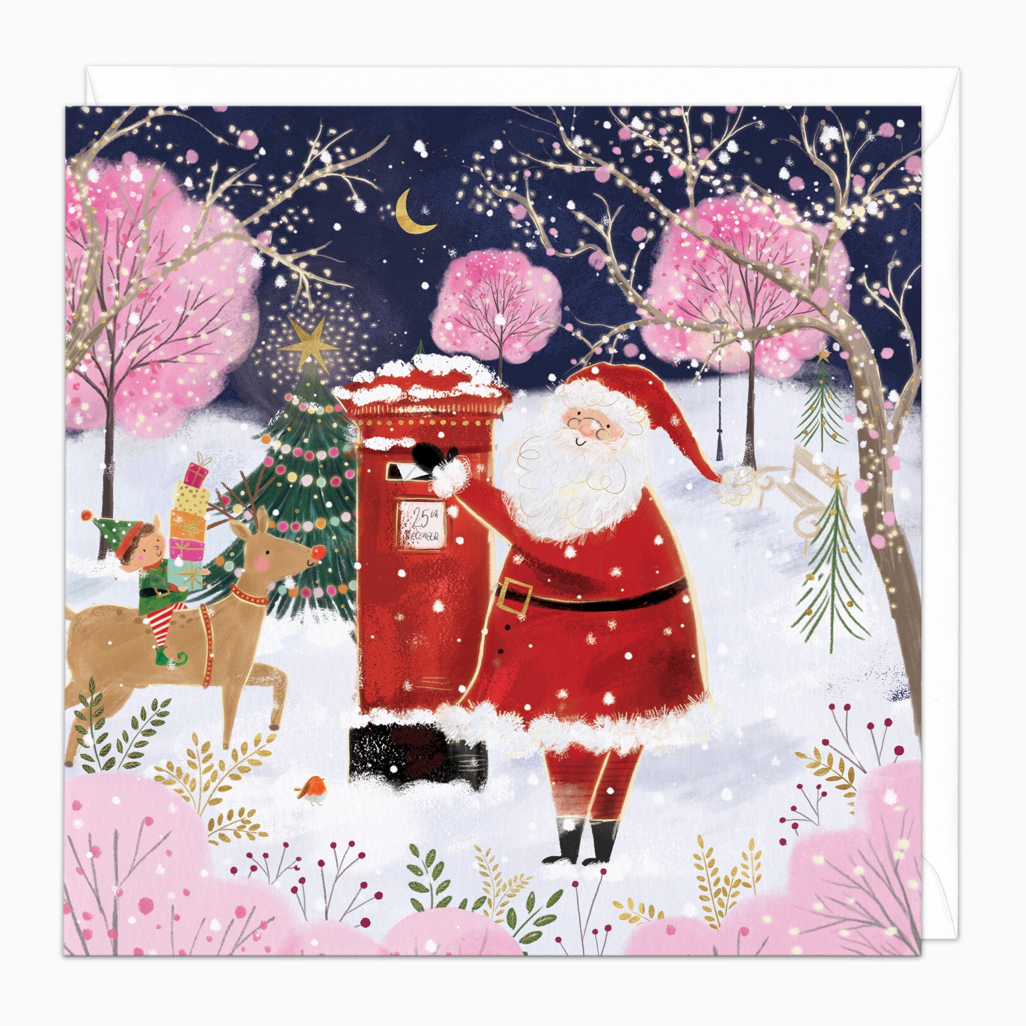Sugar Plum Santa Christmas Card - Whistlefish