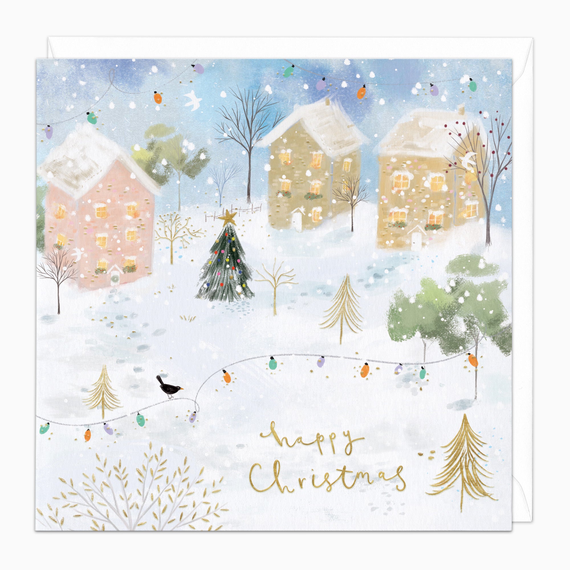 Snowy Town Christmas Card - Whistlefish