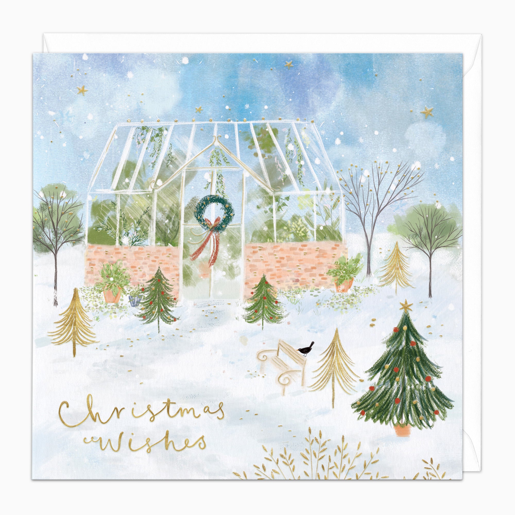 ZA081 - Snowy Greenhouse Christmas Card