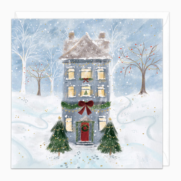 ZA082 - Snowy Town House Christmas Card