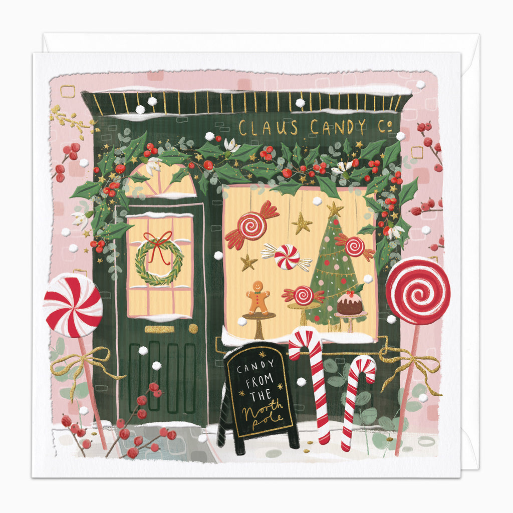 Festive Candy Shop Christmas Card - Whistlefish