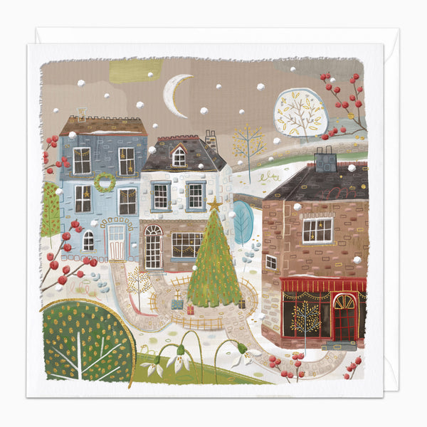 ZA087 - Festive Town Square Christmas Card